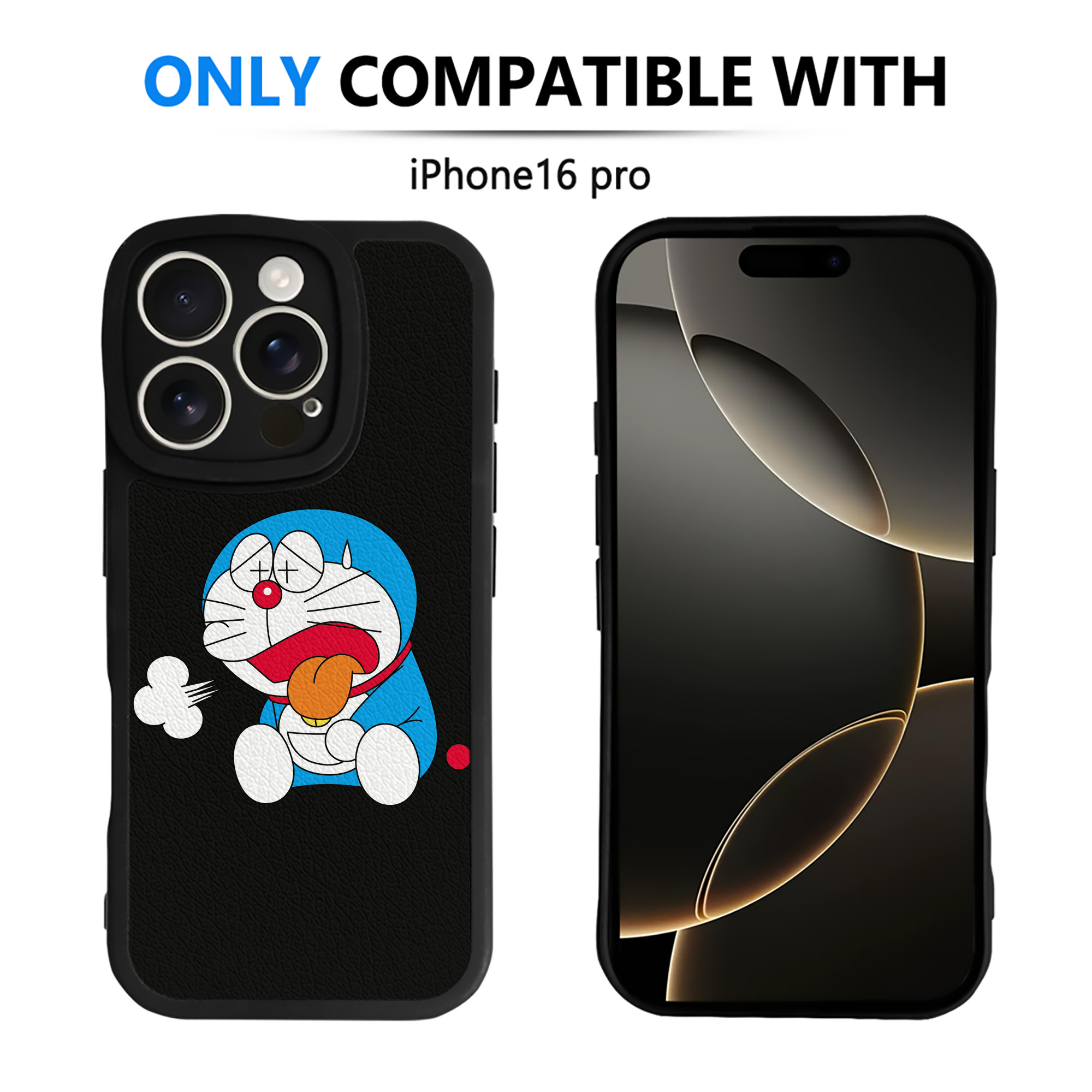 （画像用） ドラえもん Doraemon 【iPhone 16シリーズ対応】シリコンスマホケース（レザー調） 材質：シリコン